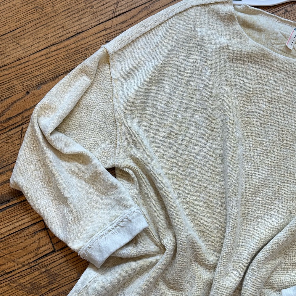 Free People movement yellow reversible long Sleeve pullover sweatshirt Top - Picture 3 of 5